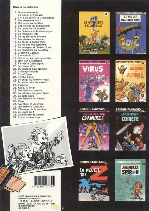 Verso de l'album Spirou et Fantasio Tome 29 Des haricots partout