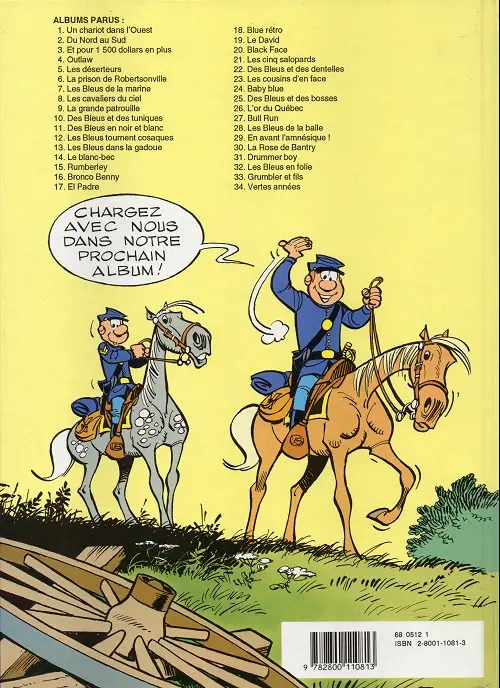 Verso de l'album Les Tuniques Bleues Tome 22 Des bleus et des dentelles