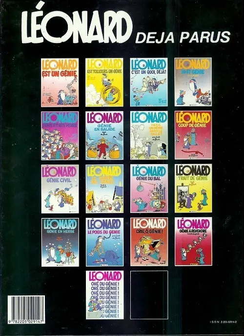 Verso de l'album Léonard Tome 12 Trait de génie