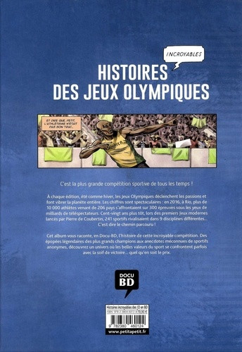 Verso de l'album Histoires incroyables des Jeux Olympiques