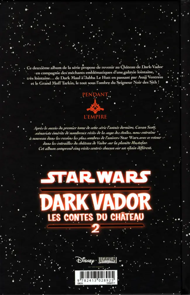 Verso de l'album Star Wars - Dark Vador : les contes du château Tome 2