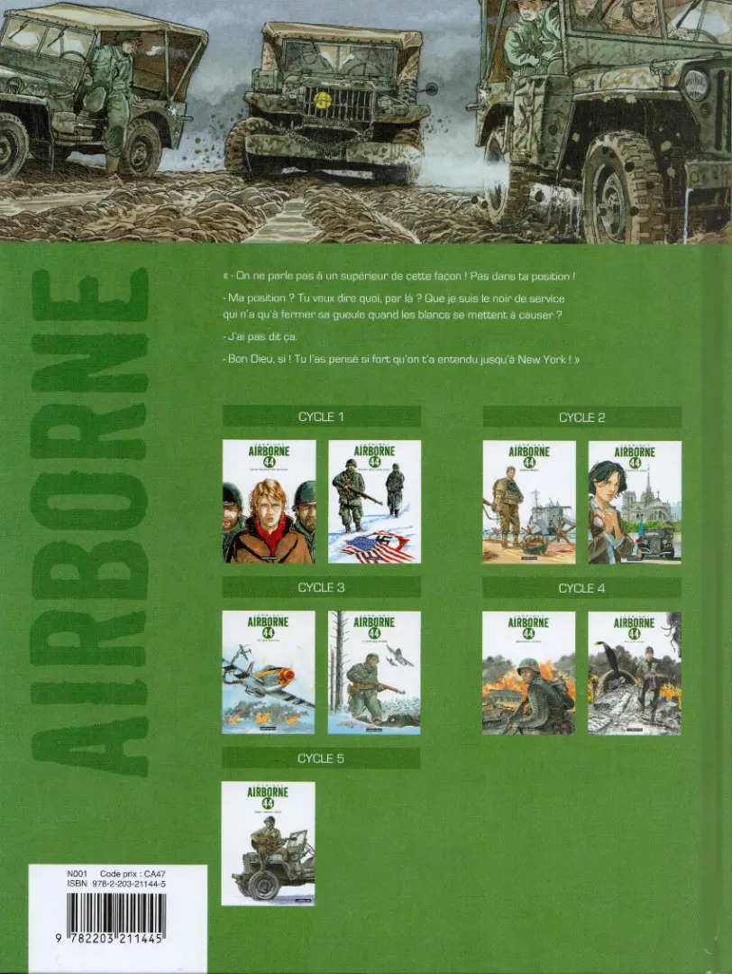 Verso de l'album Airborne 44 Tome 9 Black Boys