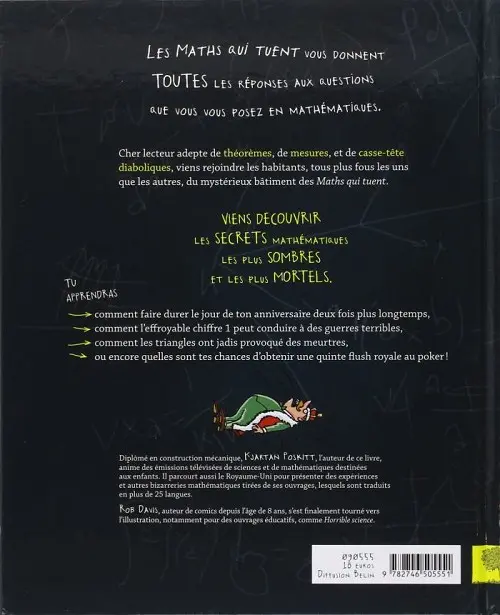 Verso de l'album Les maths qui tuent !