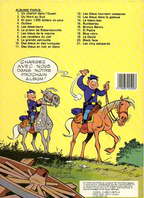 Verso de l'album Les Tuniques Bleues Tome 18 Blue Retro