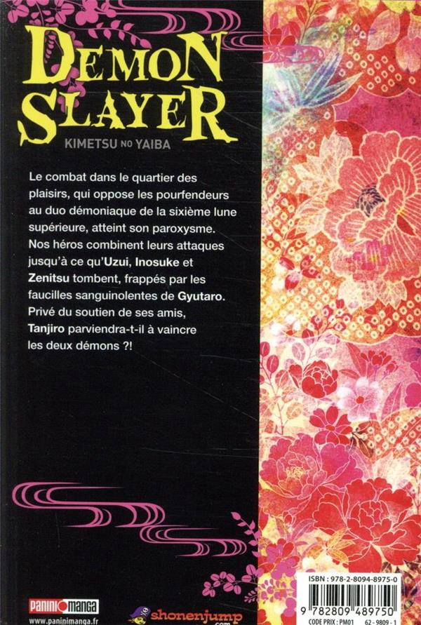Verso de l'album Demon Slayer - Kimetsu no yaiba 11