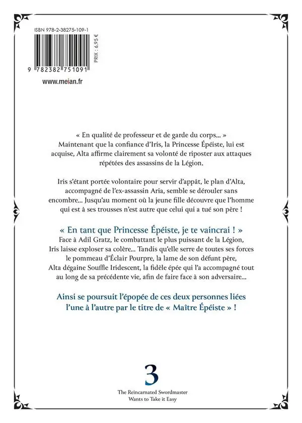 Verso de l'album The Reincarnated swordmaster 3