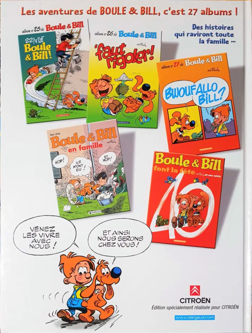 Verso de l'album Boule & Bill 'faut rigoler !