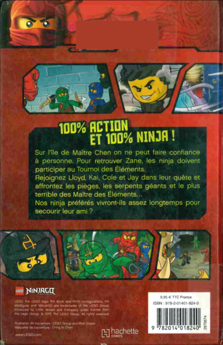 Verso de l'album Lego Ninjago - Masters of Spinjitzu Le tournoi des éléments