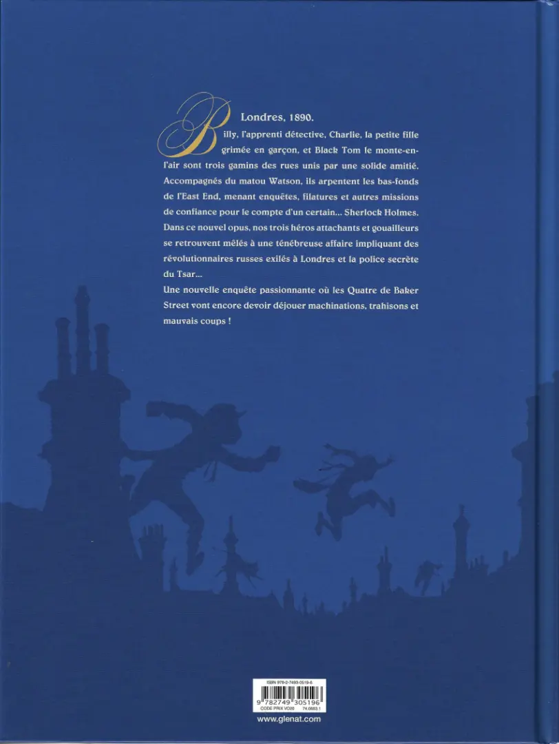 Verso de l'album Les Quatre de Baker Street Tome 2 Le dossier Raboukine