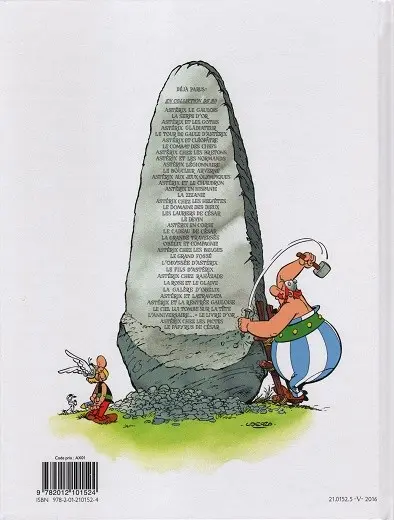 Verso de l'album Astérix Tome 20 Astérix en Corse