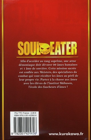 Verso de l'album Soul eater 1