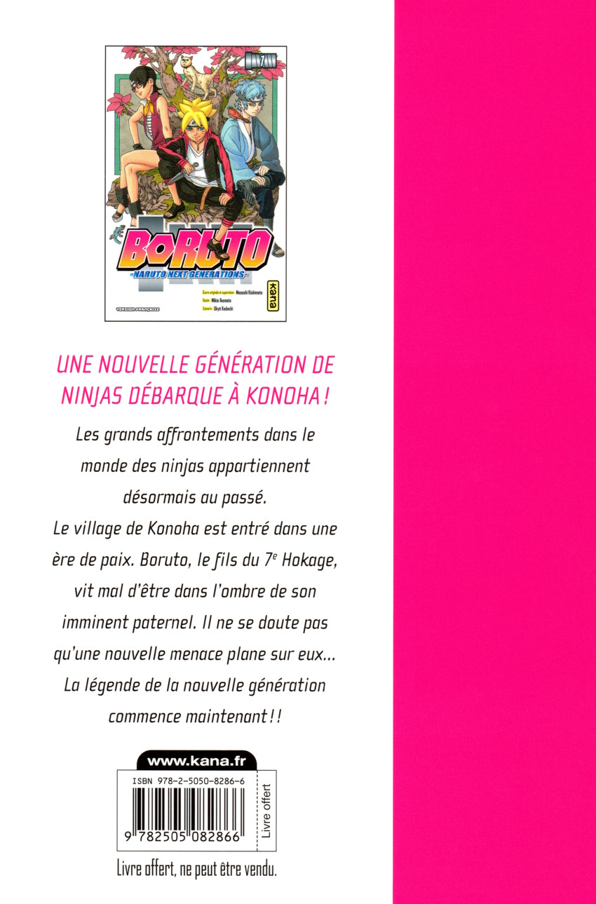 Verso de l'album Boruto - Naruto Next Generations 1 Boruto Uzumaki !!