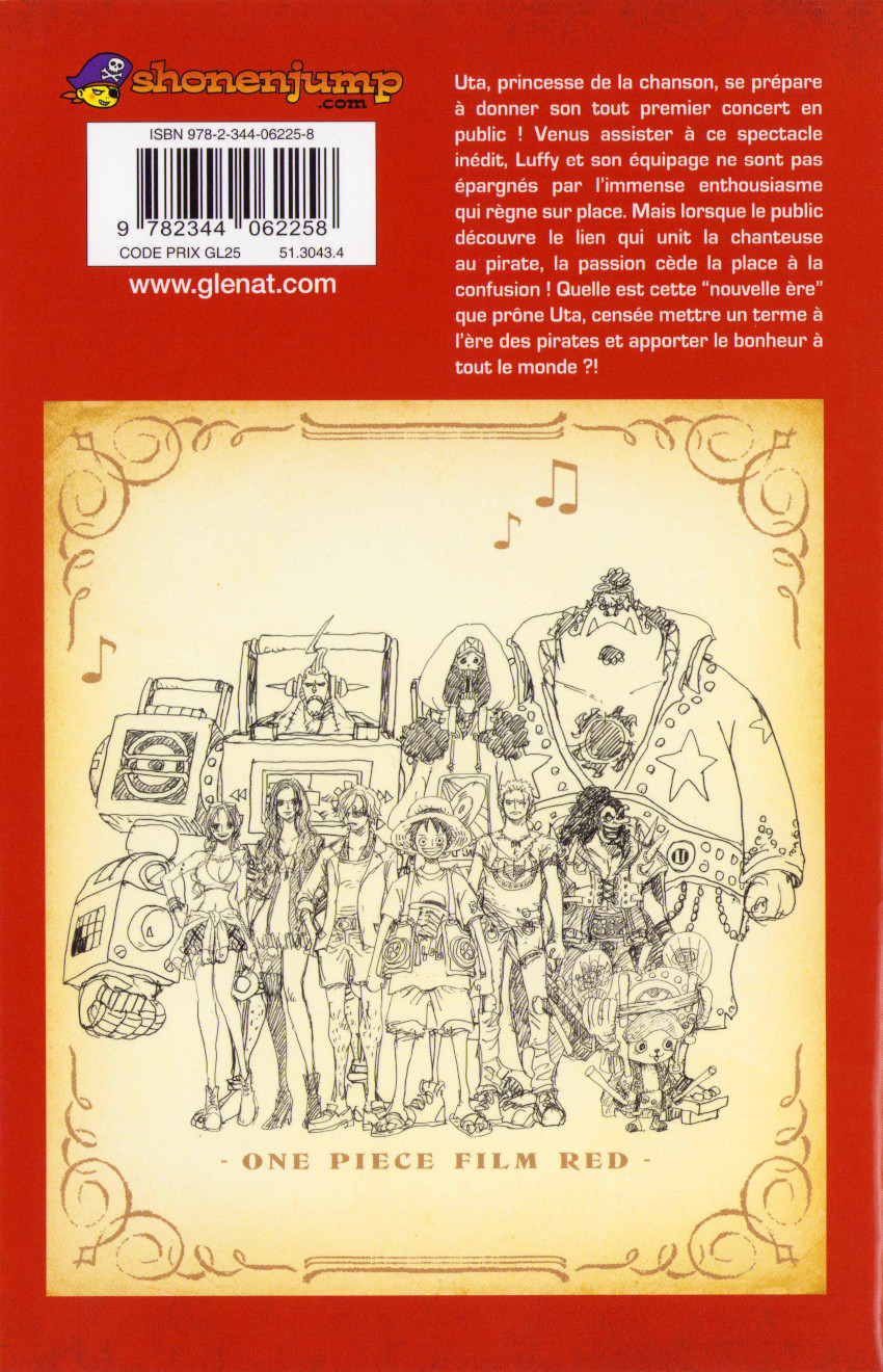 Verso de l'album One Piece Film : Red 1