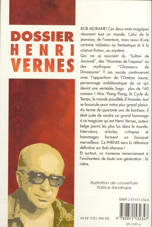 Verso de l'album Les dossiers de Phenix - Henri Vernes