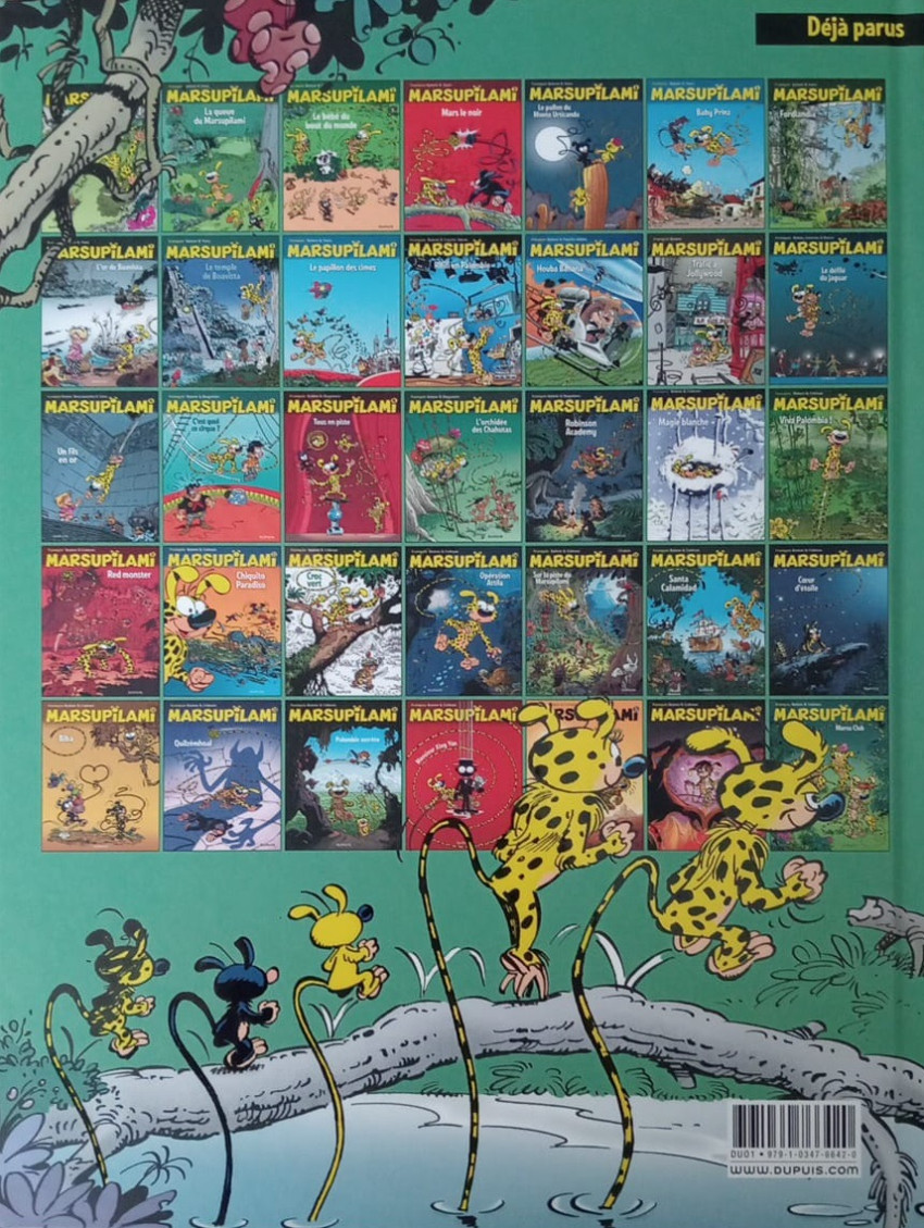 Verso de l'album Marsupilami Tome 17 L'orchidée des Chahutas