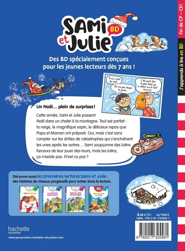 Verso de l'album Sami et Julie Un Noël... plein de surprises !