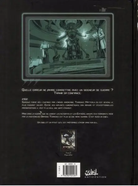 Verso de l'album Cyber Tome 1 La colère d'Arès