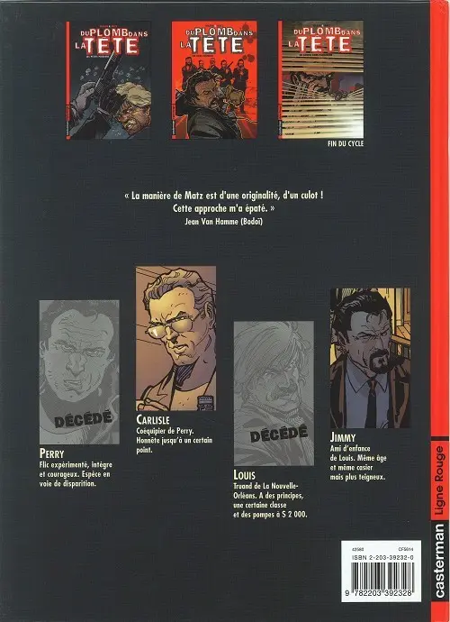 Verso de l'album Du plomb dans la tête Tome 3 Du bordel dans l'aquarium