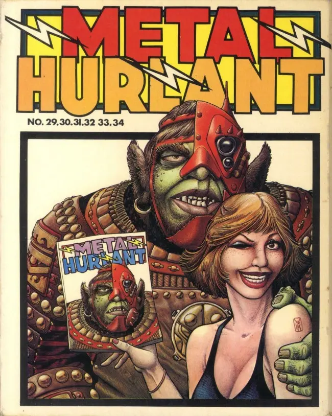 Verso de l'album Métal Hurlant 8 Recueil des N° 29-30-31-32-33-34