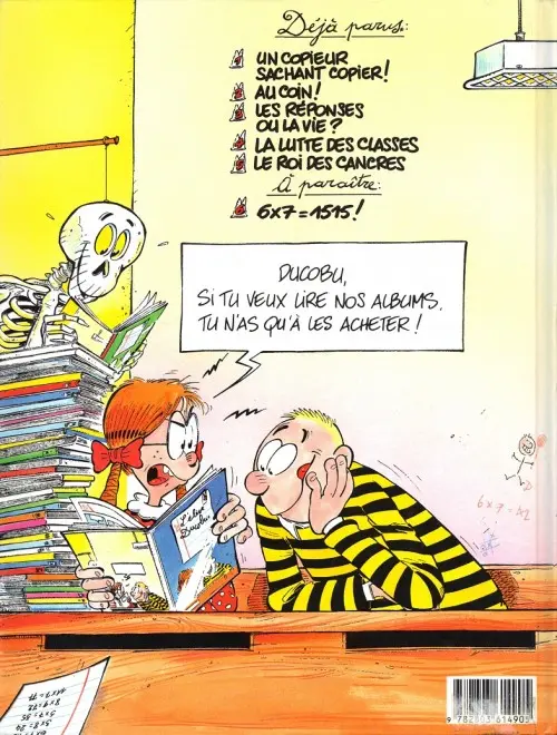 Verso de l'album L'Élève Ducobu Tome 5 Le roi des cancres