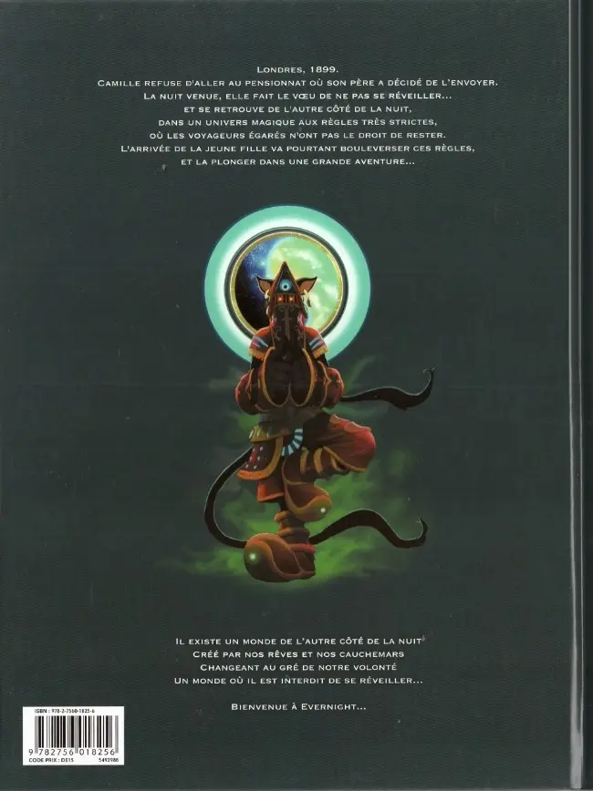Verso de l'album Les Enfants d'Evernight Tome 1 De l'autre côté de la nuit
