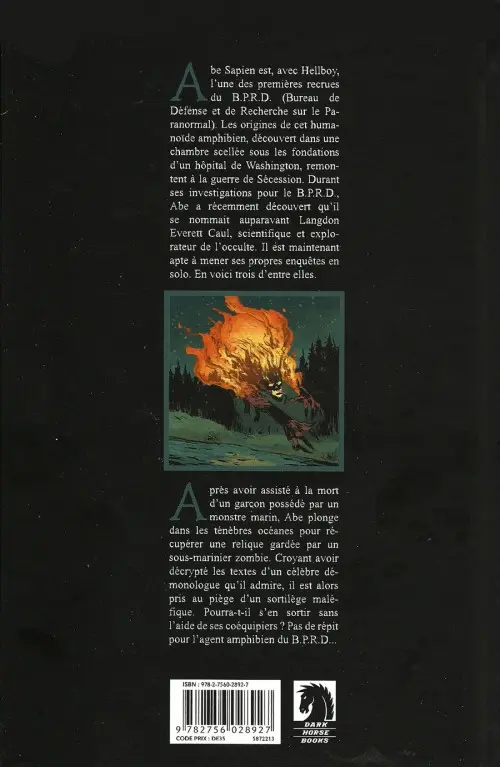 Verso de l'album Abe Sapien Tome 2 La Ballade du diable