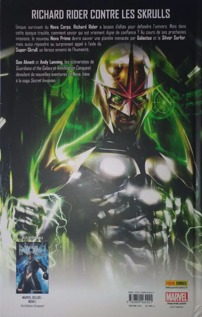 Verso de l'album Nova Tome 2 Secret Invasion