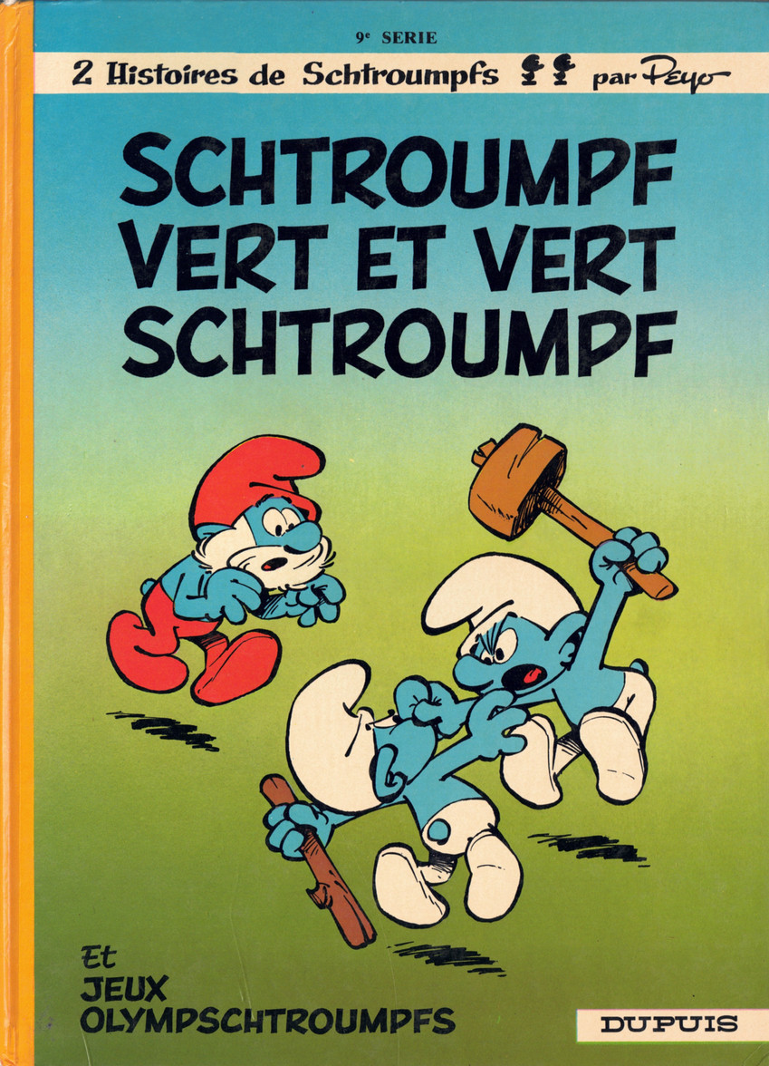 Couverture de l'album Les Schtroumpfs Tome 9 Schtroumpf vert et vert schtroumpf