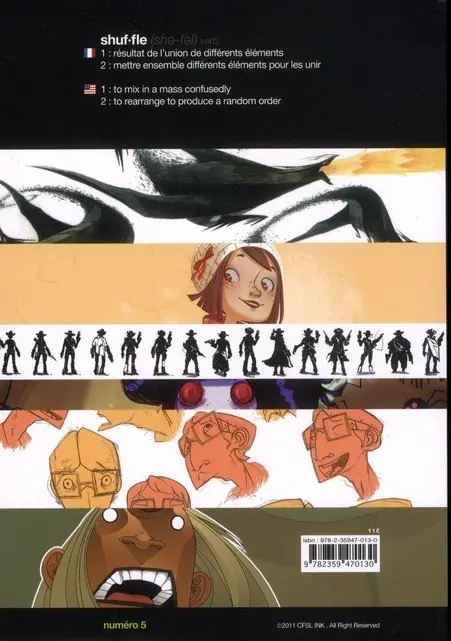 Verso de l'album Shuffle Tome 5 Character design