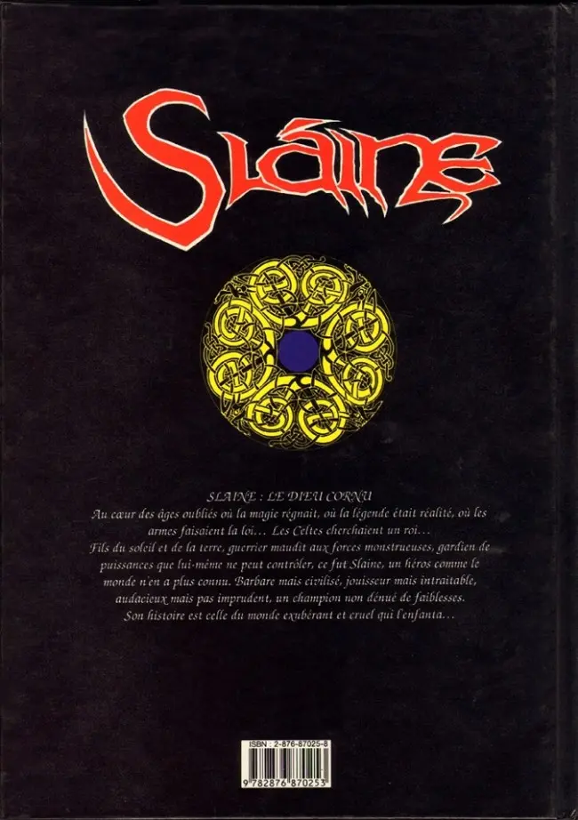 Verso de l'album Sláine Tome 1 Le dieu cornu