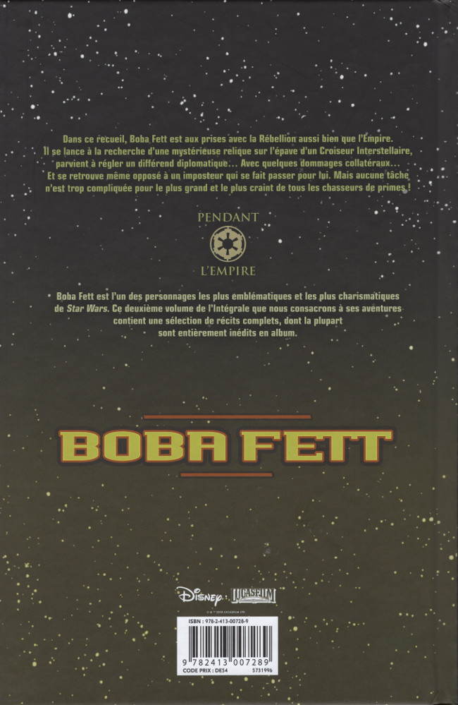 Verso de l'album Star Wars - Boba Fett Intégrale II