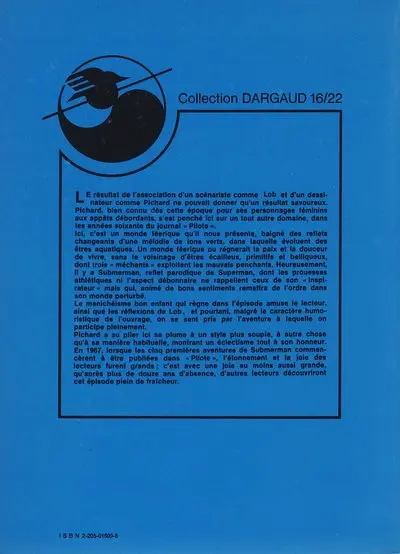 Verso de l'album Submerman 16/22 Tome 1 Les mémoires de Submerman