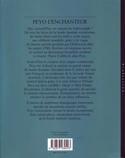 Verso de l'album Peyo l'enchanteur Peyo, l'enchanteur