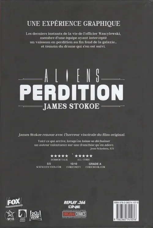 Verso de l'album Aliens : Perdition