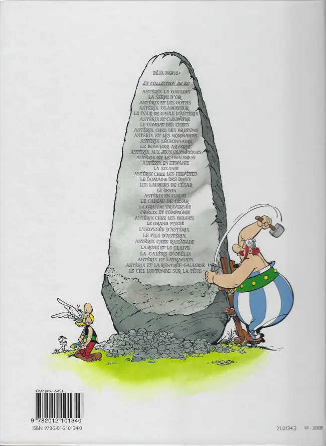 Verso de l'album Astérix Tome 2 La serpe d'or