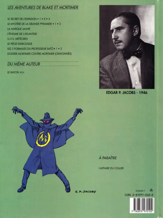 Verso de l'album Blake et Mortimer Tome 6 La marque jaune