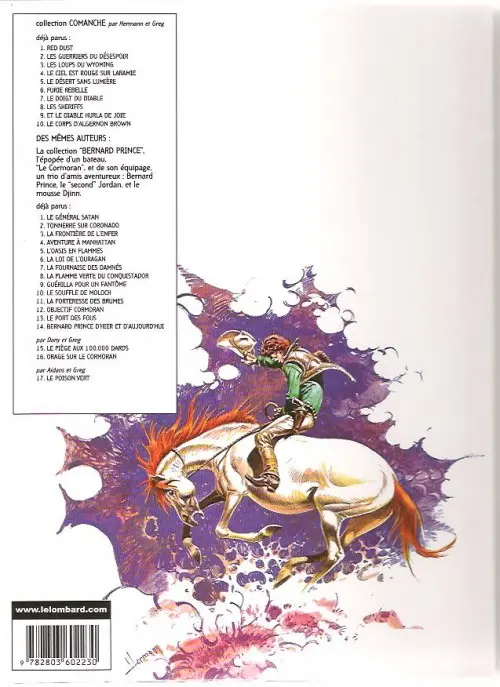 Verso de l'album Comanche Tome 9 Et le diable hurla de joie...