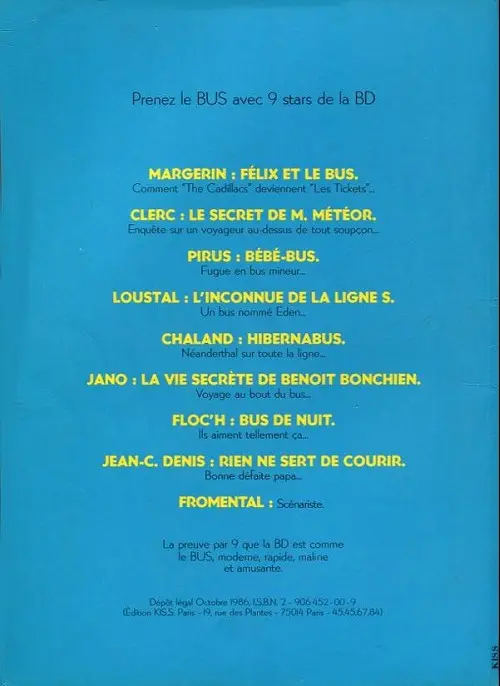 Verso de l'album Félix et le bus STRAN