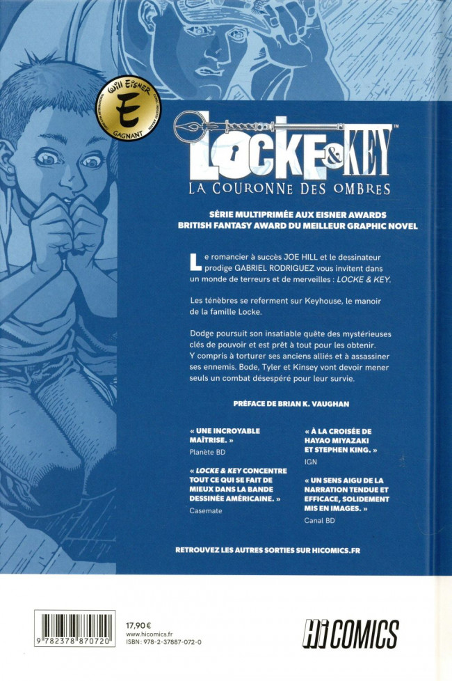 Verso de l'album Locke & Key Tome 3 La Couronne des ombres