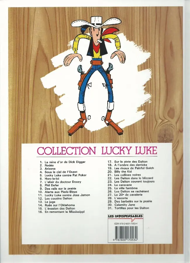 Verso de l'album Lucky Luke Tome 9 Des rails sur la prairie