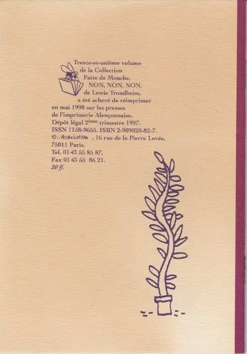 Verso de l'album Non, non, non