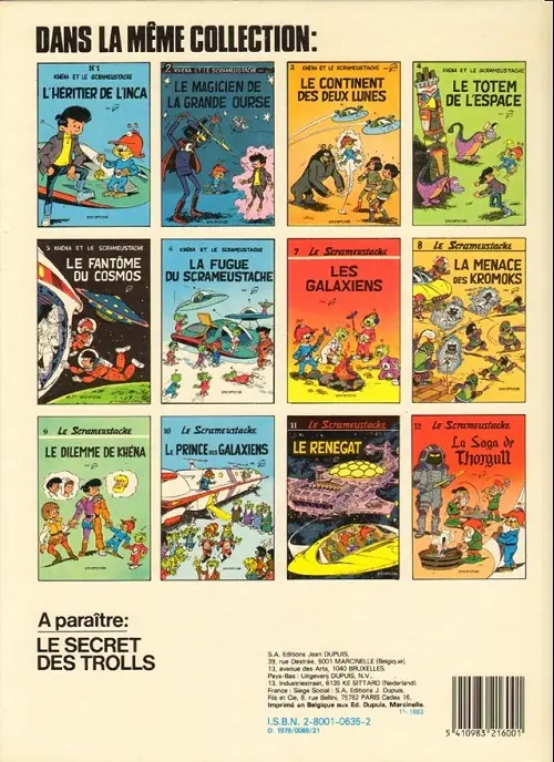 Verso de l'album Le Scrameustache Tome 7 Les galaxiens