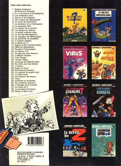 Verso de l'album Spirou et Fantasio Tome 2 Il y a un sorcier à Champignac