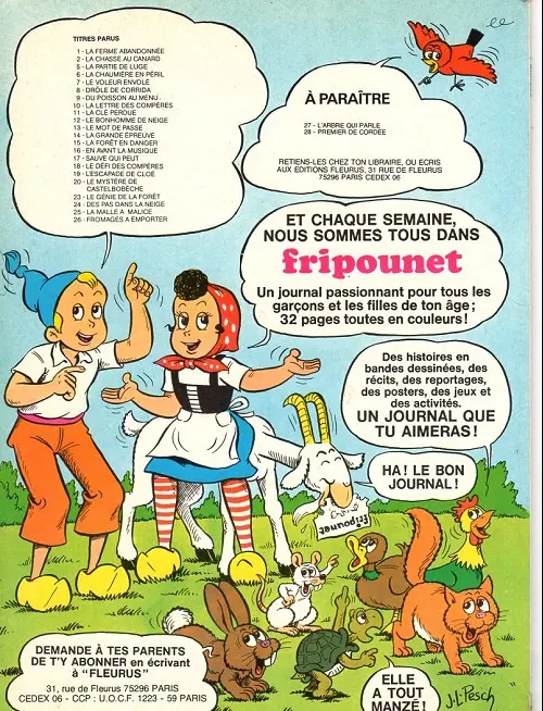 Verso de l'album Sylvain et Sylvette Tome 1 La ferme abandonnée
