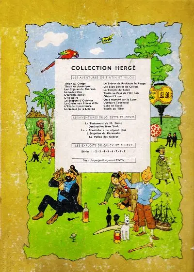 Verso de l'album Tintin Tome 5 Le lotus bleu
