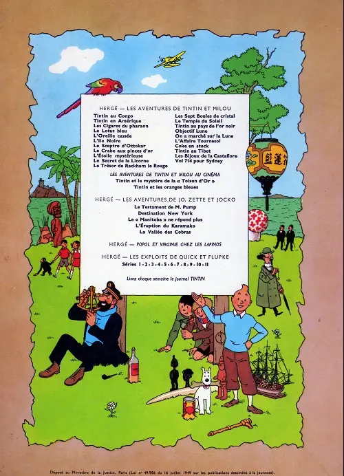 Verso de l'album Tintin Tome 10 L'étoile mystérieuse