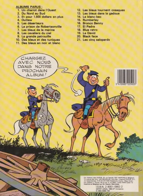 Verso de l'album Les Tuniques Bleues Tome 5 Les déserteurs