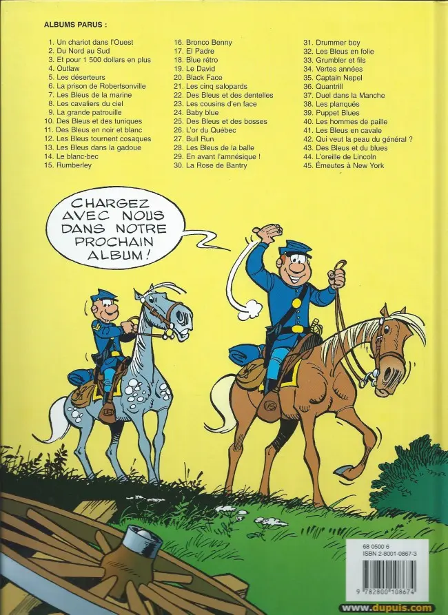 Verso de l'album Les Tuniques Bleues Tome 10 Des bleus et des tuniques