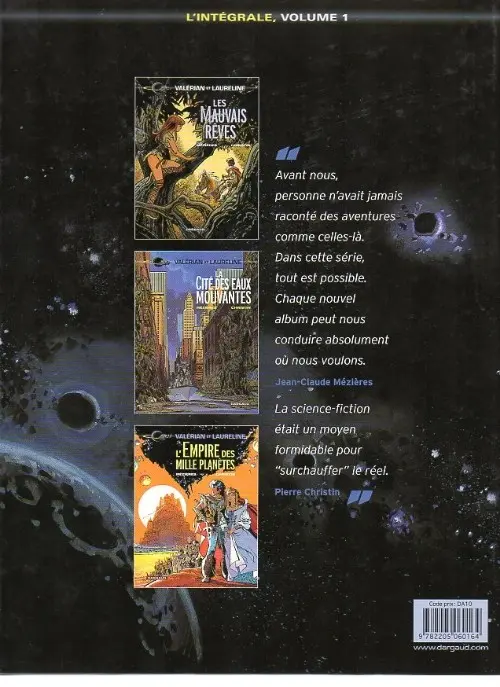 Verso de l'album Valérian et Laureline - L'intégrale Volume 1