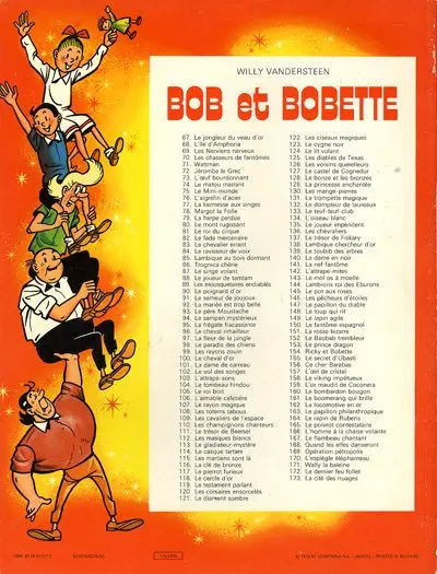 Verso de l'album Bob et Bobette Tome 173 La cité des nuages